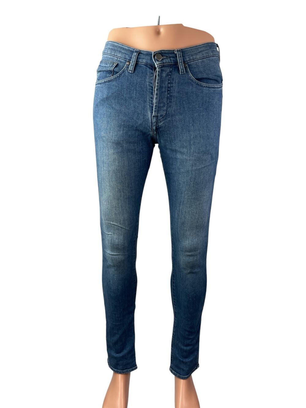 Ted Baker London Men's Medium Blue Wash High Waisted Skinny Denim Jeans Pants 28